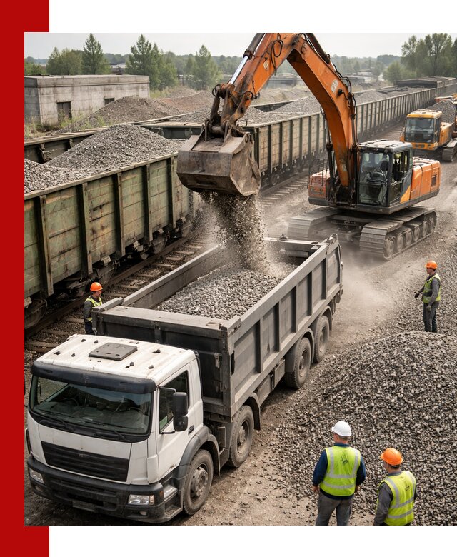 Железнодорожный щебень фракция 25–60 для поставок в Камне-на-Оби