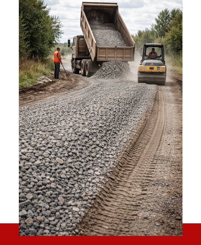 Щебень для отсыпки дороги в Камне-на-Оби от 2741 р. ПРОНЕРУДКно