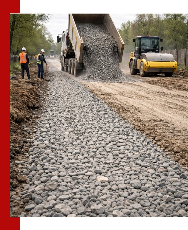 Доставка щебня для отсыпки дорог в Камне-на-Оби высокого качества
