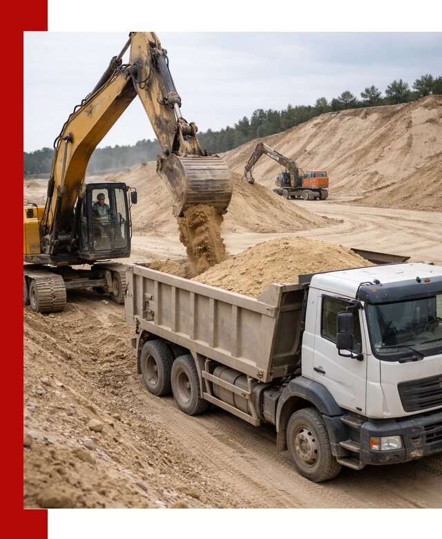 Доставка карьерного песка с самосвалами и разгрузкой в Камне-на-Оби