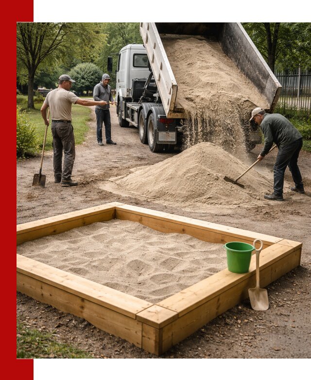 Песок для песочницы с доставкой в Камне-на-Оби недорого и чистый