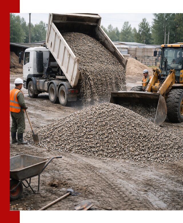 Мытый гравий с доставкой в Камне-на-Оби от карьера до участка