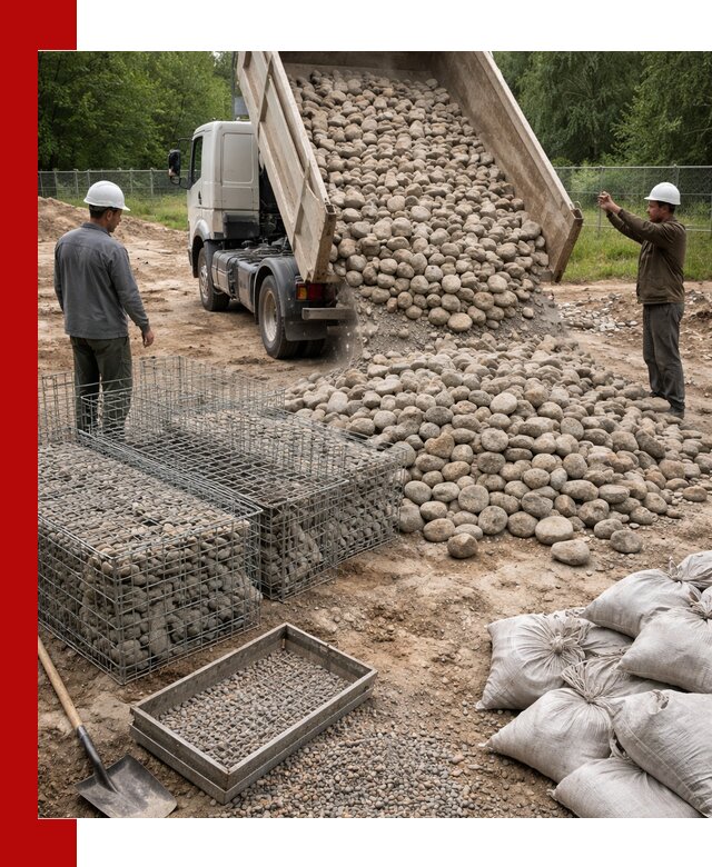 Камень для габионов фракция 70–151 в Камне-на-Оби