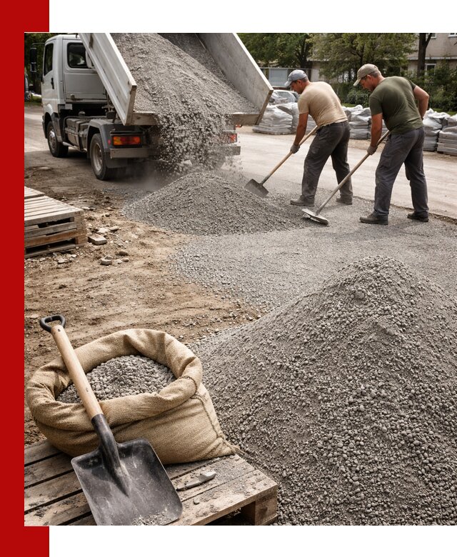 Отсев для тротуарной плитки в Камне-на-Оби — доставка и укладка