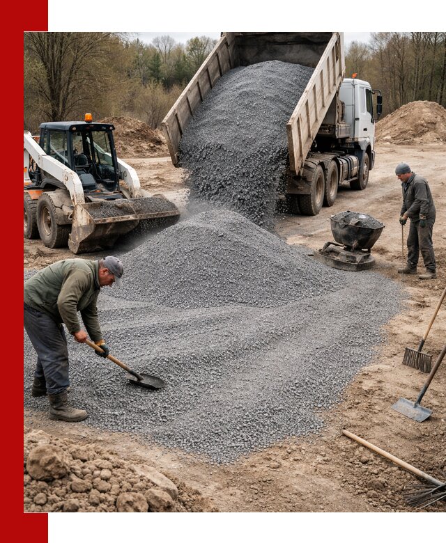 Отсев для подсыпки в Камне-на-Оби — доставка и подсыпка на участок