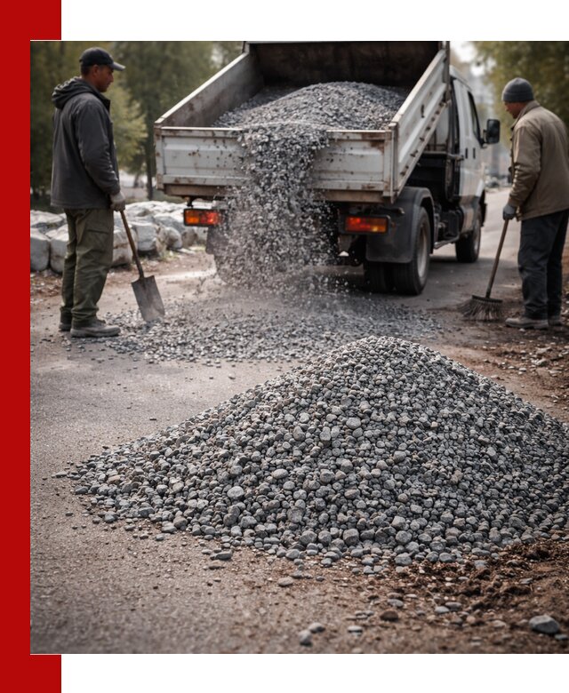 Гранитная крошка для посыпки дорог и тротуаров в Камне-на-Оби