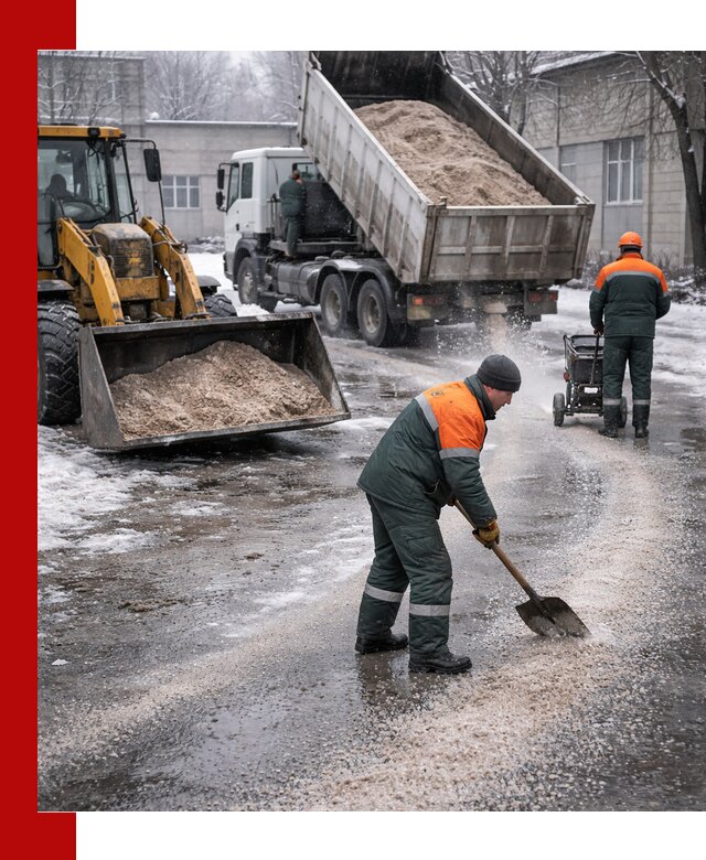 Реагент против гололеда с доставкой и нанесением в Камне-на-Оби