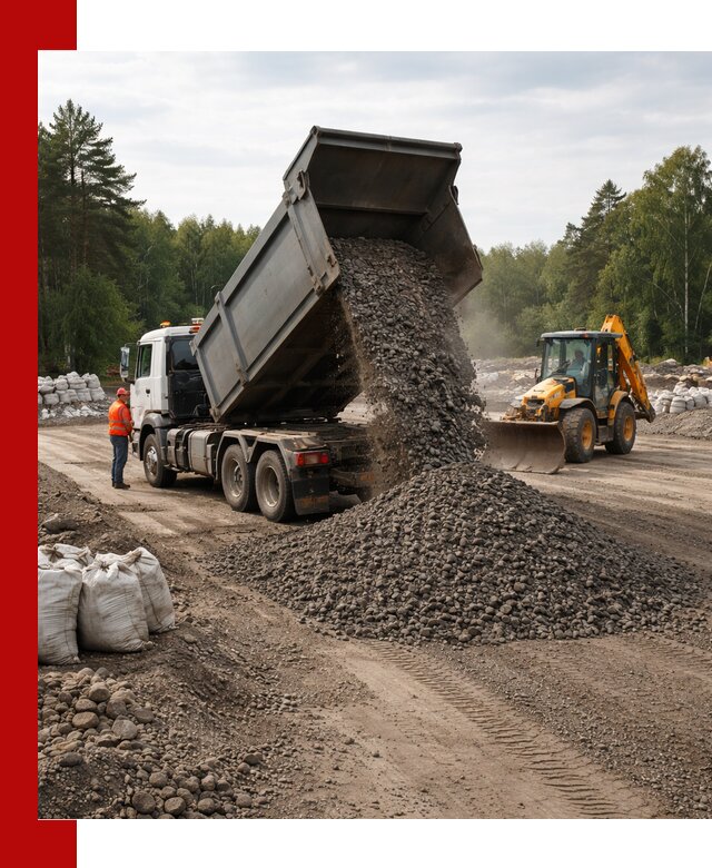 Доставка дробленого асфальта в Камне-на-Оби для дорожных работ