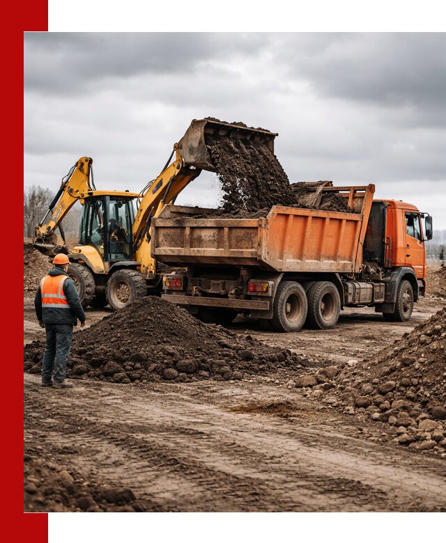 Вывоз грунта и строительного мусора в Камне-на-Оби грузовыми самосвалами