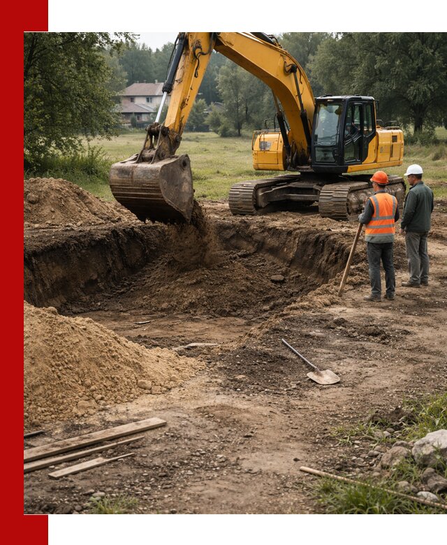 Рытье котлована под фундамент в Камне-на-Оби (быстро и недорого)